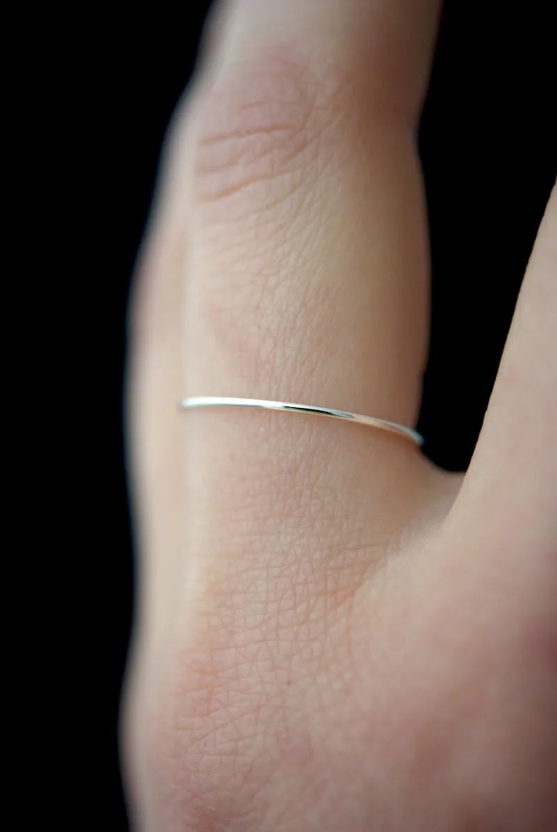 Buy Ultra Thin Sterling Silver Stacking Ring, Super Skinny, Extra Thin,  Tiny, Thinnest, Silver, Stackable, Slender, Delicate, Threadbare, .7mm  Online in India - Etsy